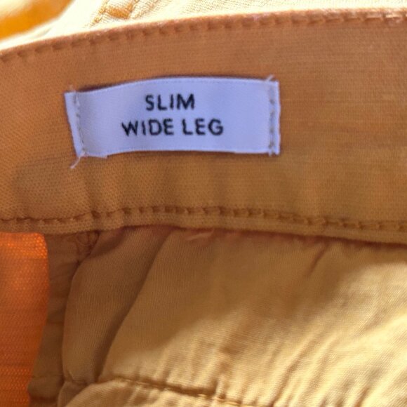 NWT J.CREW Tall Slim Wide Leg Yellow Bronzed Ochre Cropped Pants Size 31T - Picture 7 of 14